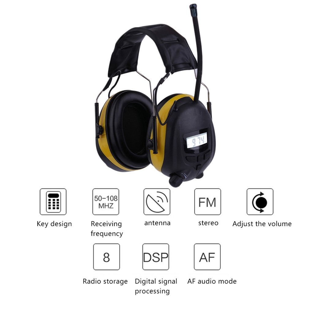 Headphones LCD Display HiFi Bass Stereo Earphone Wireless Headset FM Radio Headphones AM/FM Stereo Earmuff