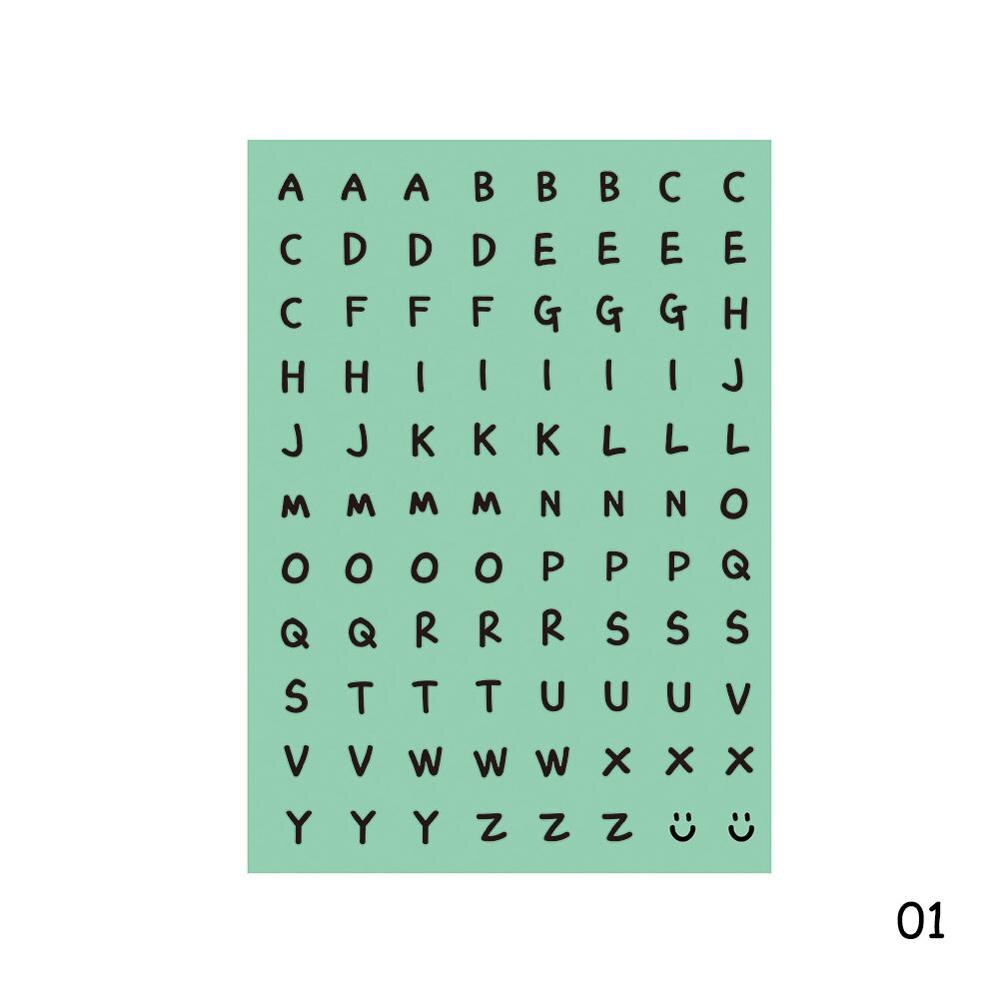 2 kpl tee itse pohjaelementti koriste kirjaimet numerot tarra päiväkirjaan scrapbooking tarrat paperitarvikkeet puhelimen kuoren sisustus: 01
