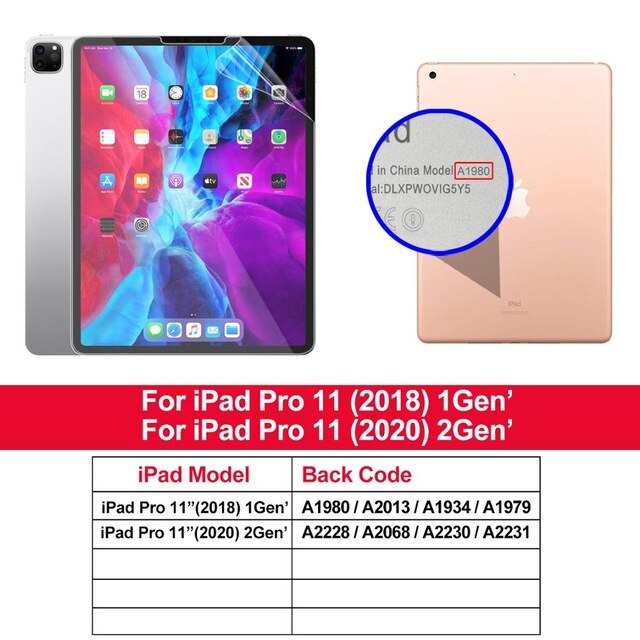 Película de hidrogel HD para Ipad Pro 11, 10,2, 10,5, 9,7, , Protector de pantalla para Ipad Air 4, 3, 2, Mini 5, 4, 2, 3, 8th, 7th Gen, , sin cristal: For ipad Pro 11