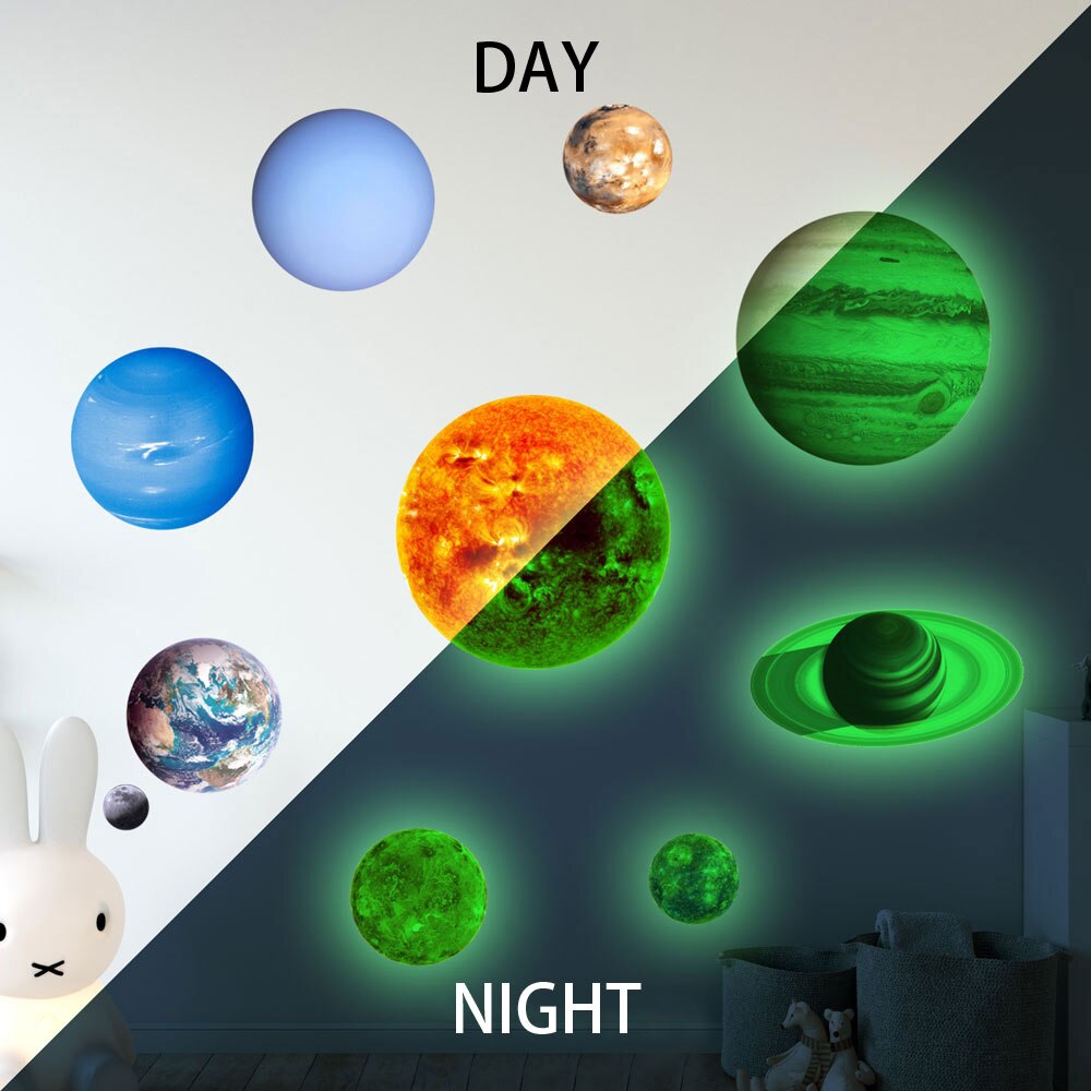 Solar System Planets Wall Stickers for Kids Room Living Room Home Decoration Wall Decal Home Decor Baby Nursery Wall Decoration