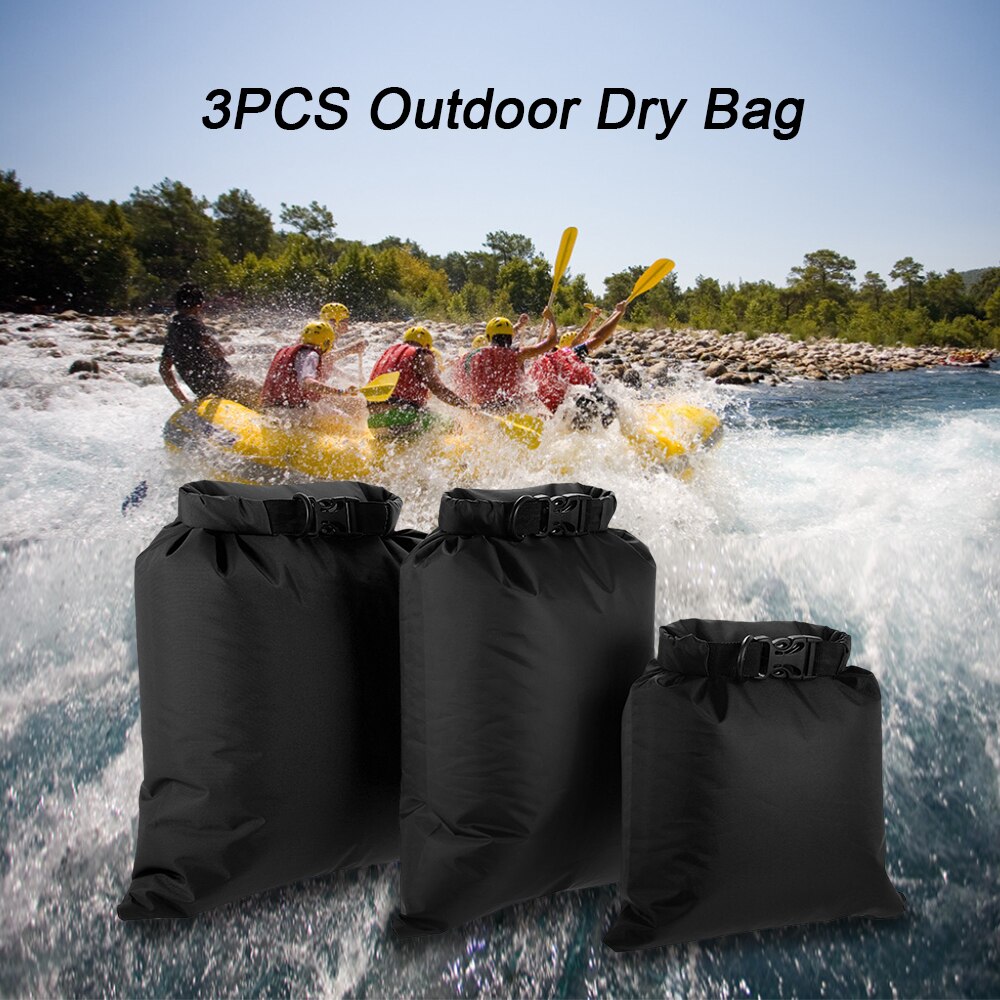 Lixada paquete de 3 bolsas impermeables de natación 3L 5L8L bolsas de secado ultraligero al aire libre con correa ajustable para acampar senderismo viajes