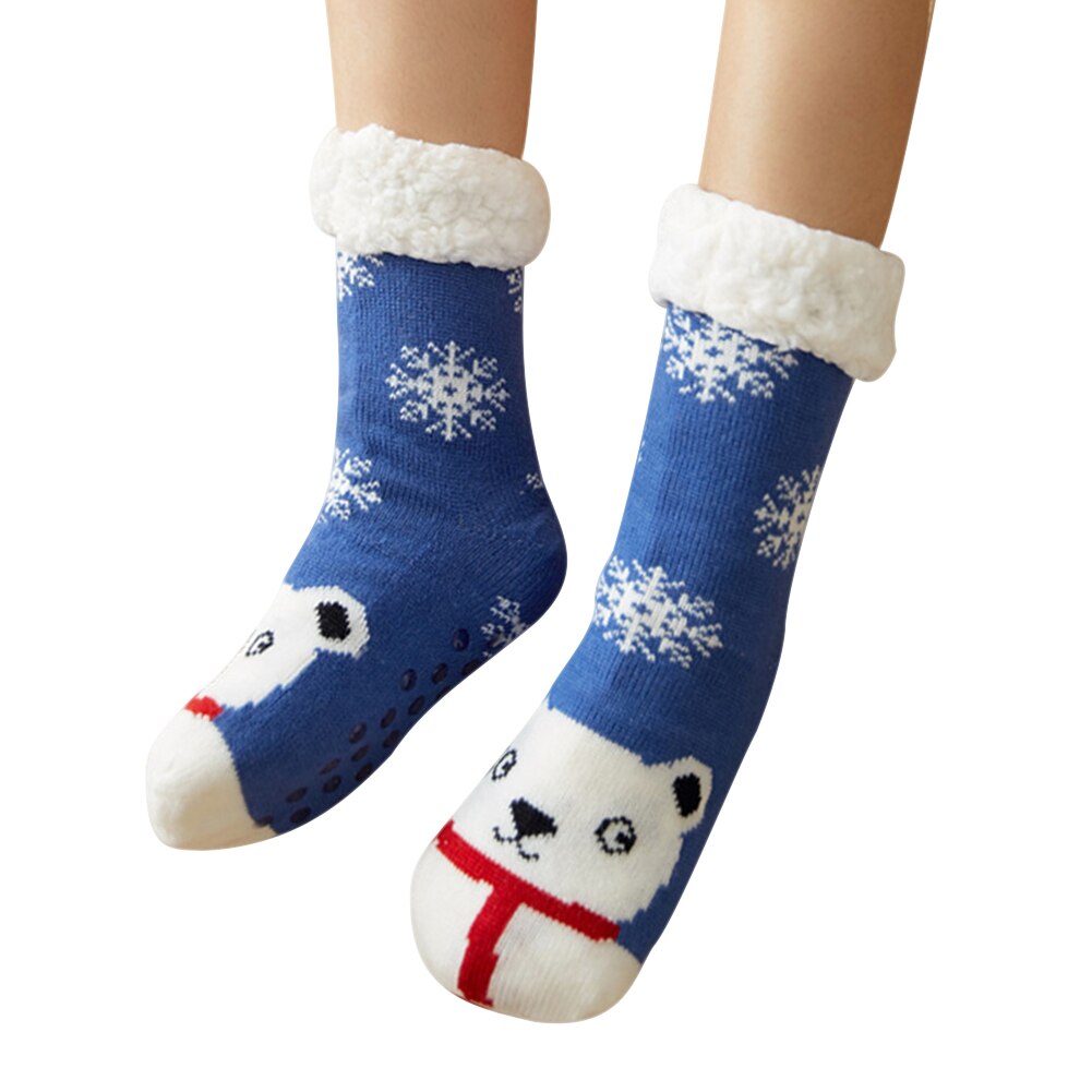 Kvinder ekstra varm fleece indendørs sokker varme fødder strækbare til vinterhjem jul  x85: E
