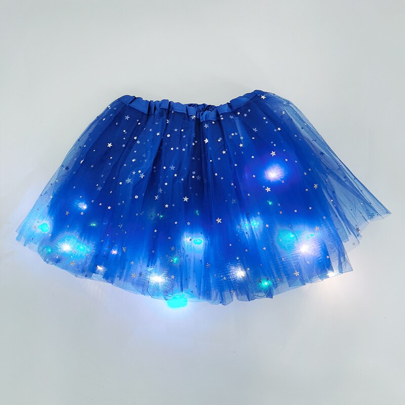 LED świecące światło spódnica z tiulu dorosłych dzieci dziewczyny księżniczka Tutu spódnica dzieci tkaniny Party taniec minispódniczka kostium ubrania Cosplay: B12-23x28cm