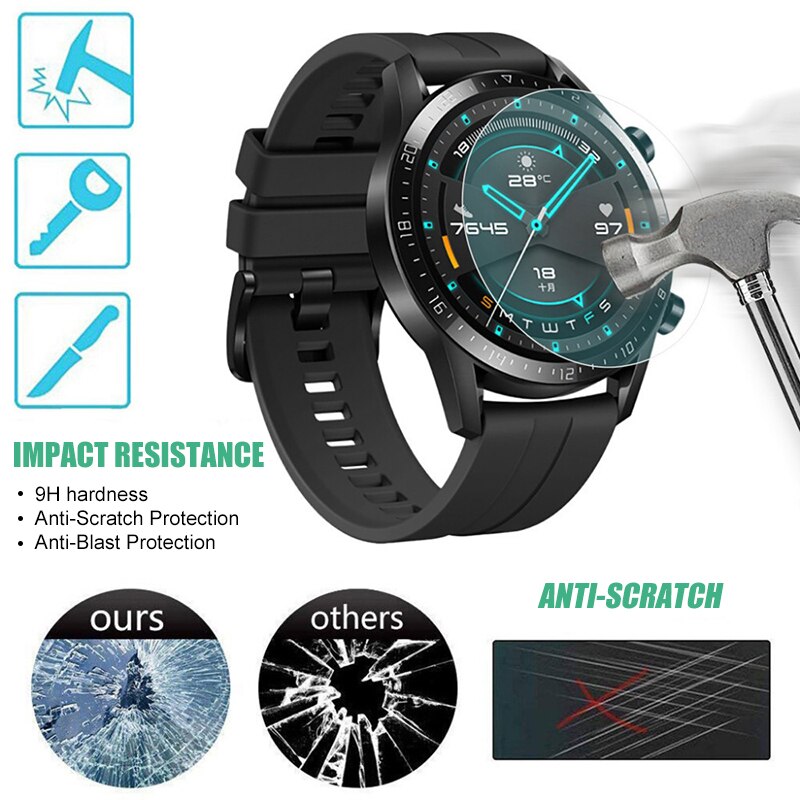 2.5D Arc Rand Transparant Gehard Film Geschikt Voor Huawei Horloge GT2 46Mm 42Mm High-Definition Front Film krasbestendig