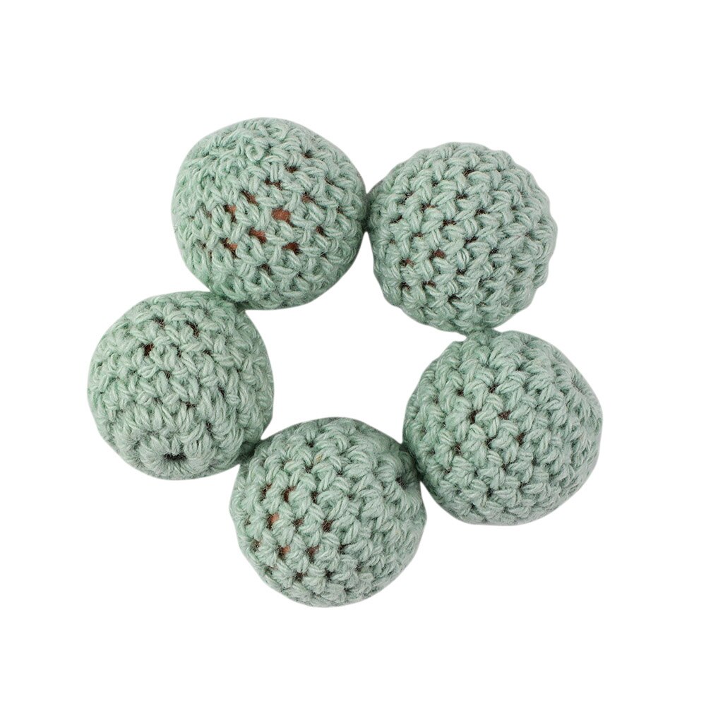 10 stücke holz Häkeln Perlen Ungiftig DIY Baby Zahnen Schmuck Halskette Anhänger Baby Beißring Spielzeug Natürliche Holz Perlen 20MM: 17