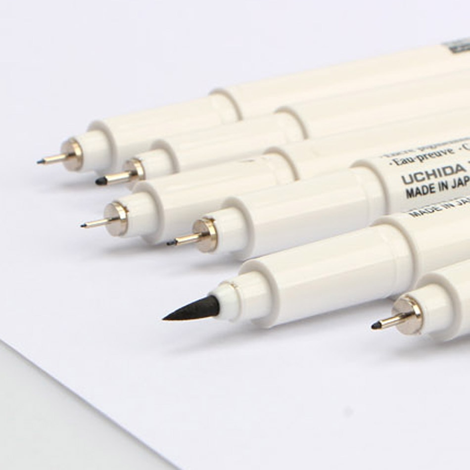 Trazador de líneas/pincel 0,03mm/0,05mm/0,1mm/0,3/0,5/0,8/1,0mm, resistente al agua, de pluma de dibujo Gundam/suministros de pintura de cómic