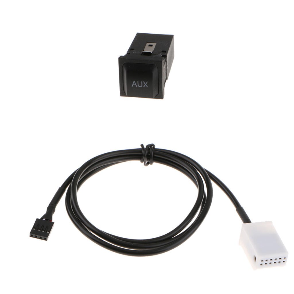 High Efficient Wiring Car Music Aux Cable 39inch Length+ Switch Socket