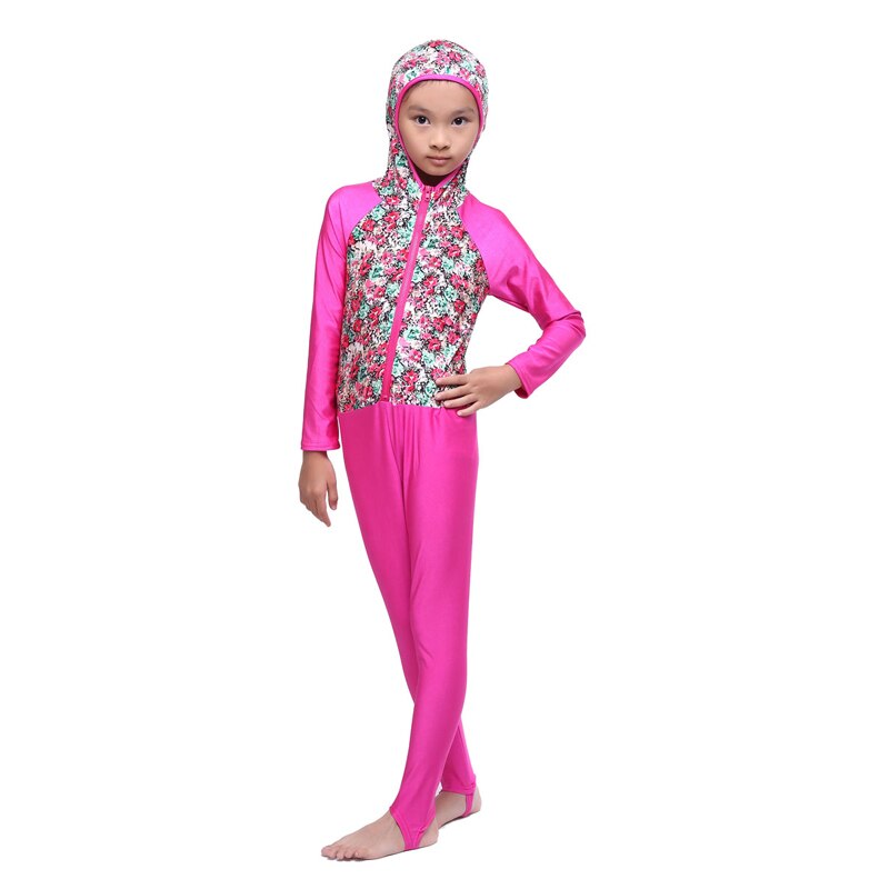 Girls Muslim Swimsuit Burkinis Islamic Full Coverage Maillot De Bain Hijab Swimwear Modest