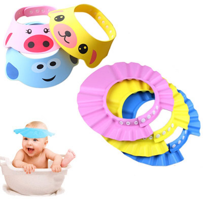 1pc bébé shampooing bonnet de douche pour laver les cheveux doux et mousse réglable bain bain bonnet de protection chapeau bébé coupe de cheveux bonnet de douche
