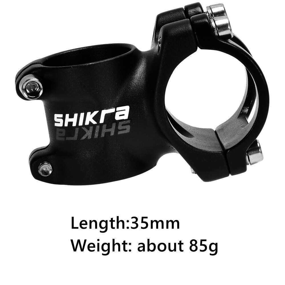 Potence Vélo SHIKRA Aluminium Courte 31.8mm - 7°, Pour VTT/route, 35 à 110 Mm