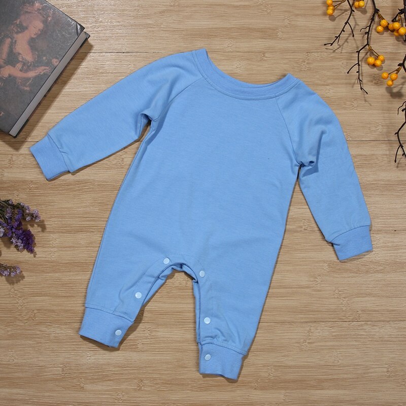 Neue Baby Mädchen Junge Strampler Baumwolle lässig Langarm Blau Diamant aufbringen Hinter Strampler Frühling Herbst Winter Baby Kleidung 6-18M