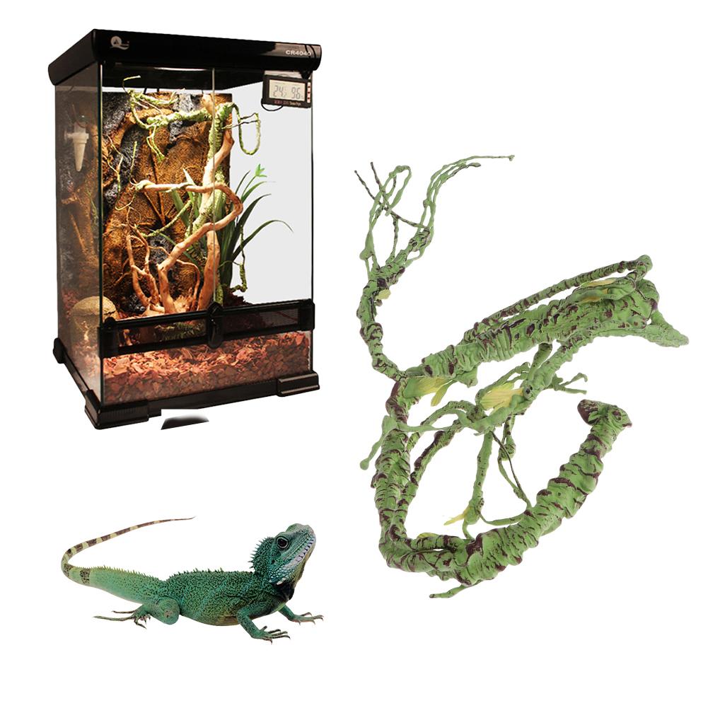 Haustier Lebensraum Dekor Reptil Simulierte Rattan Regenwald Faltbare Dekoration Für Eidechsen Frösche Schlangen Haustier Terrarium Dekoration