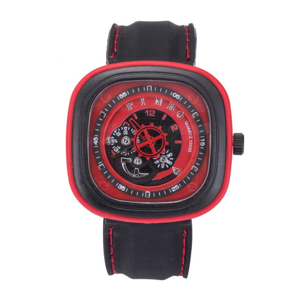 Sport Men's Watch Large Square Dial Silicone Strap Analog Quartz Wrist Watch Decor montre homme часы мужские наручные