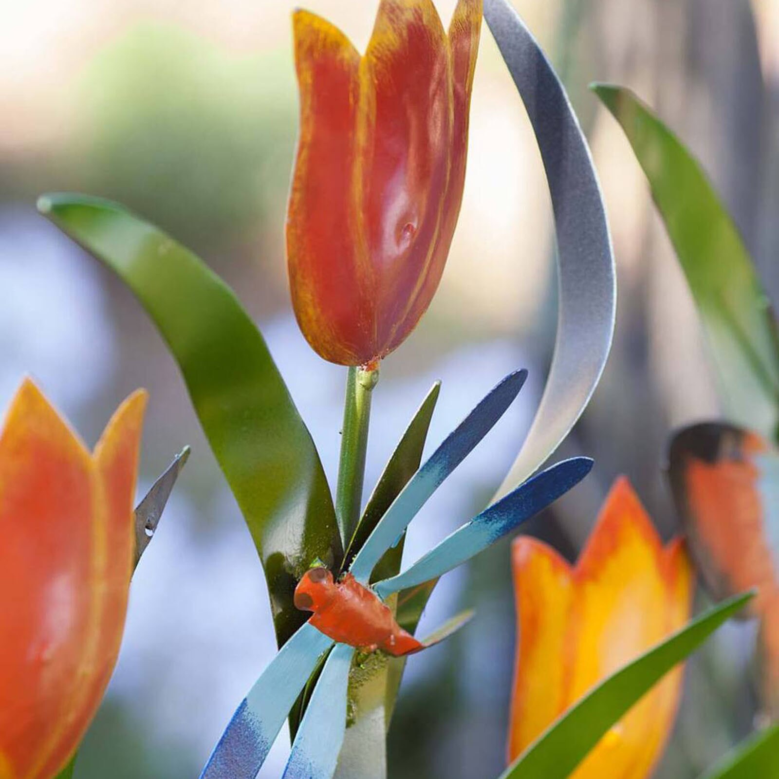 40 # Tuin Vlinder Bloem Screen Kleurrijke Metalen 3-Panel Schermen Tuin Decoratie Outdoor Verdelers Yard Garden Decor Separator