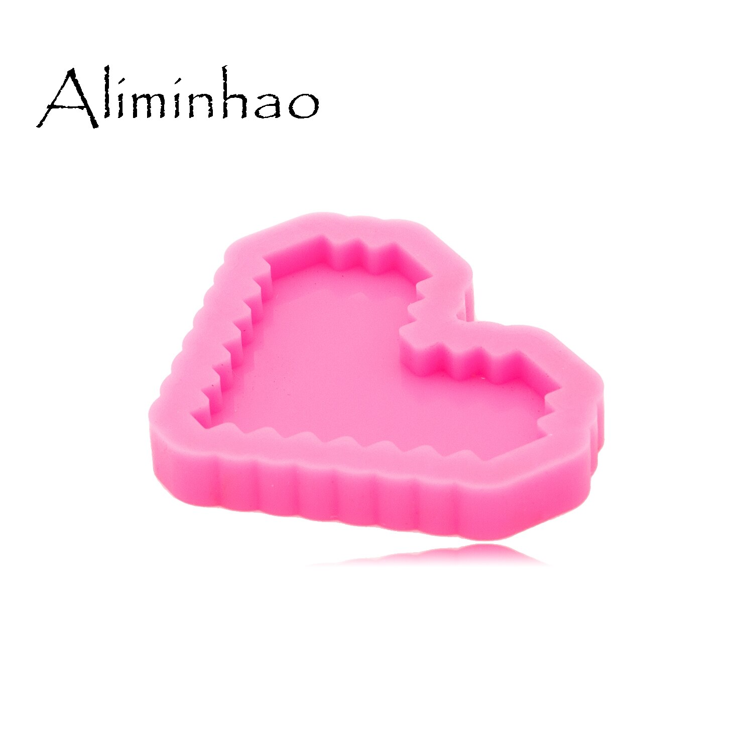 DY0576-Molde de silicona con forma de corazón para fabricación de joyas, molde brillante de 30mm, arcilla polimérica, resina artesanal, epoxi