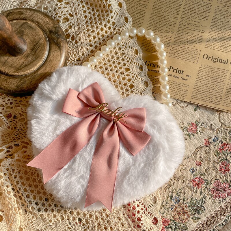 Lolita Original casera blanca para hacer a mano, linternas de amor suaves, bowknot, portátil: Gray-pink