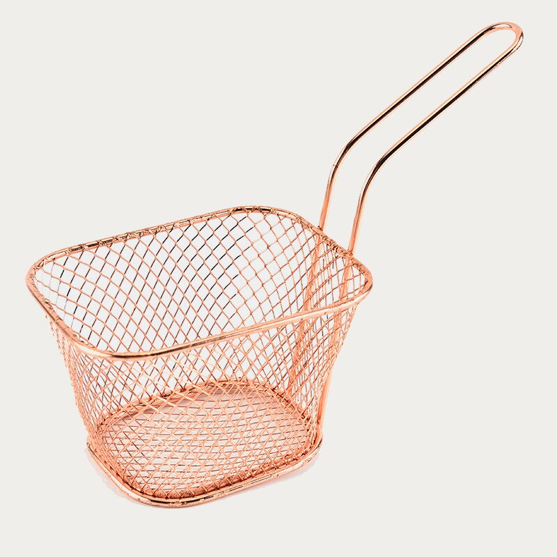 1PC Stainless Steel Metal Basket Serving Food Presentation Cooking Tools French Fries Basket Mini Fry Storage Kitchen Housewares: C