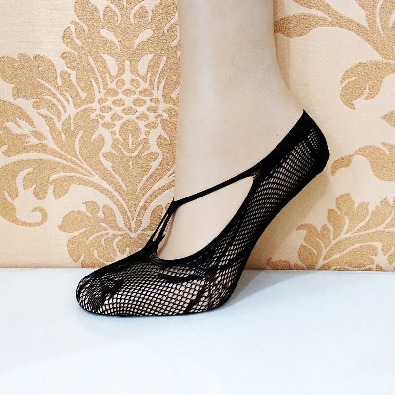 3 pairs Of Cross Boat socks Female Lace Five Finger socks Sling Breathable Mesh Anti-hook Crystal socks: Gold