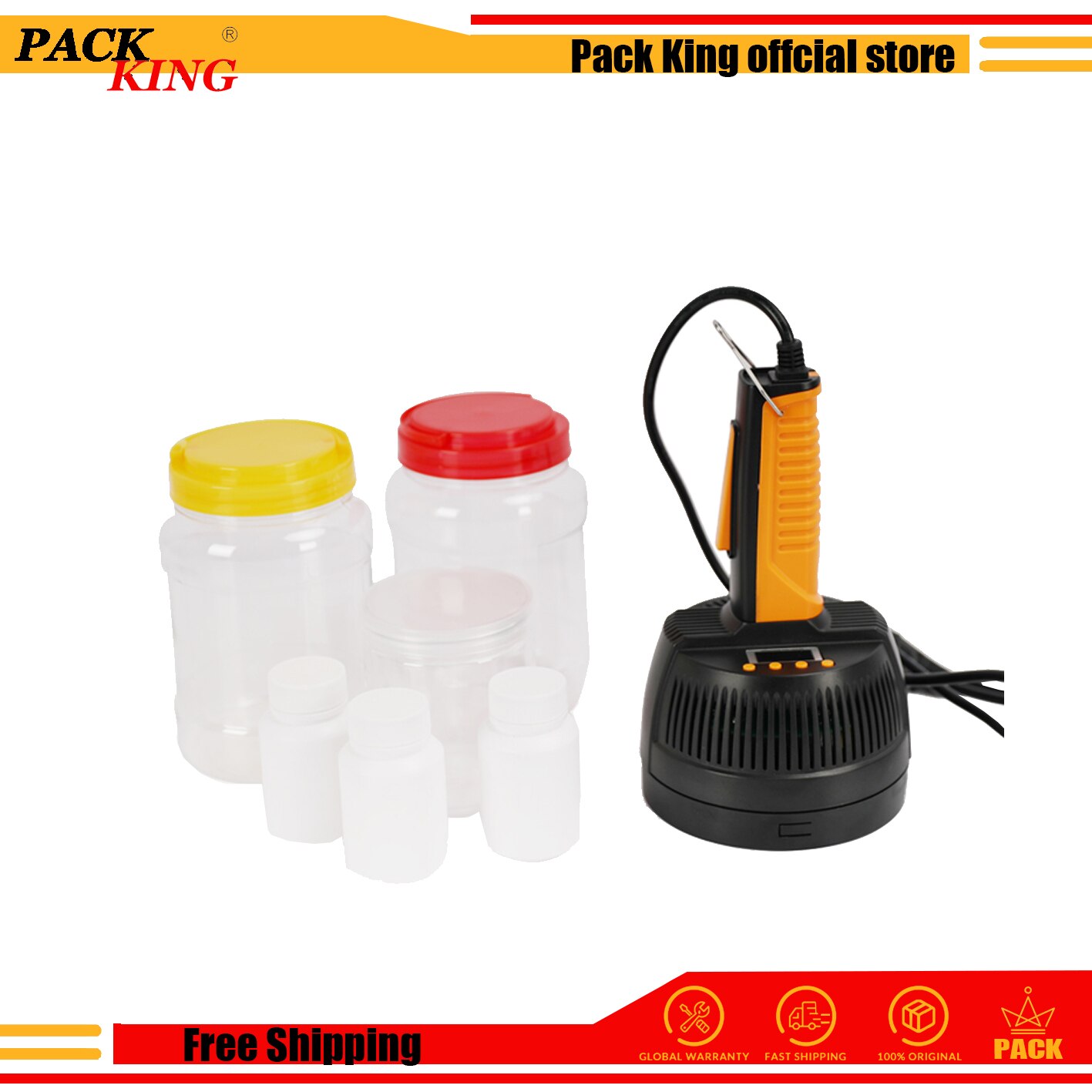 Hand Gehalten Elektromagnetische Induktion Abdichtung Maschine Kunststoff Glas Flasche Kappe Versiegelung 20-100mm Aluminium Folie Einfach Bedienen Griff