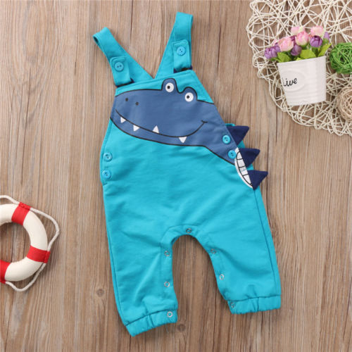 Nuovo Stile Bambini Dinosauro 3D Blu Tuta infantile Del bambino Della Ragazza del Ragazzo Pagliaccetto Della Tuta Della Tuta di proprietà Dei Bambini abiti Abbigliamento 6 M-5 T