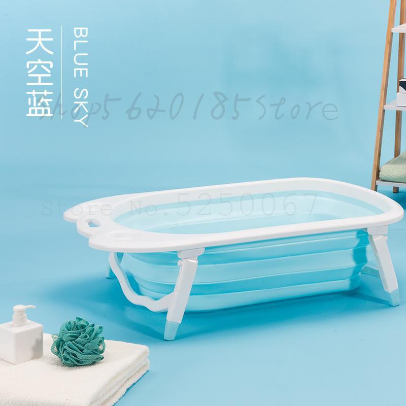Spedbarn sammenleggbart badekar barn badekar kan sitte og ligge baby badekar neonatal rekvisita stor husholdning: Modell 1
