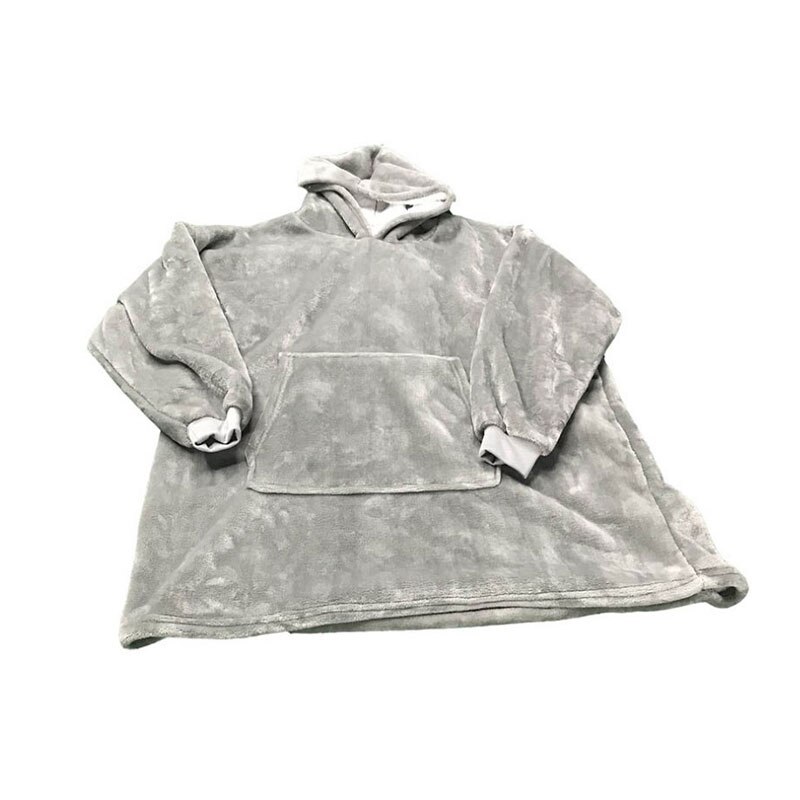 Winter Warm TV Pocket Hooded Blankets Adults Kids Bathrobe Sofa Cozy Blanket Sweatshirt Plush Coral Fleece Blankets Outwears: DGR