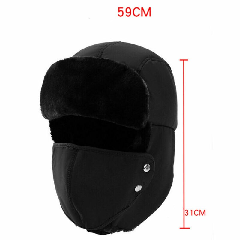 Mens Causual Trapper Aviator Trooper Hat Warm Fur Earflap Thicken Ski Mask Cap Windproof Bomber Hats Black Gray Red Khaki