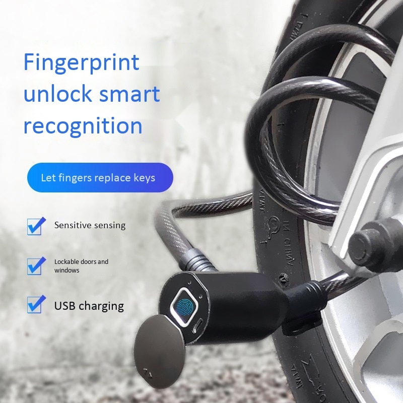 Bike Lock Bluetooth Fingerprint Lock Anti-Theft Waterproof Lock Fingerprint+APP Control for Bicycle Motorcycle Lock: Default Title