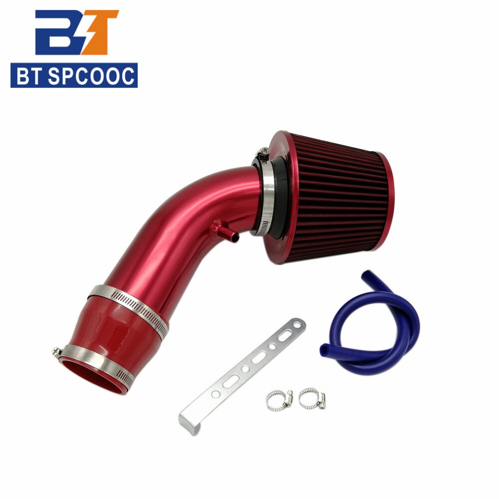 Aluminum Alloy Air Intake Pipe Car Cold Air Intake Filter Kit 76mm 3inch Blue Red Universal: Red