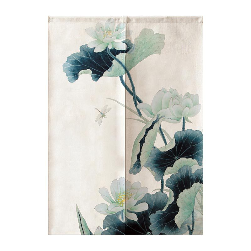 Rideau Feng Shui de porte en Lotus | rideau chinois de porte, salon Restaurant cuisine demi-rideau: 9 / 85x150cm