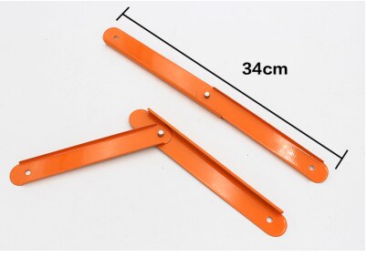 2 Stuk Zware Vouwen Stepladders Vaste Metalen Beugel, Aluminium Type Een Ladder Scharnier Locator Connector, Accessoires: 34cm oranger