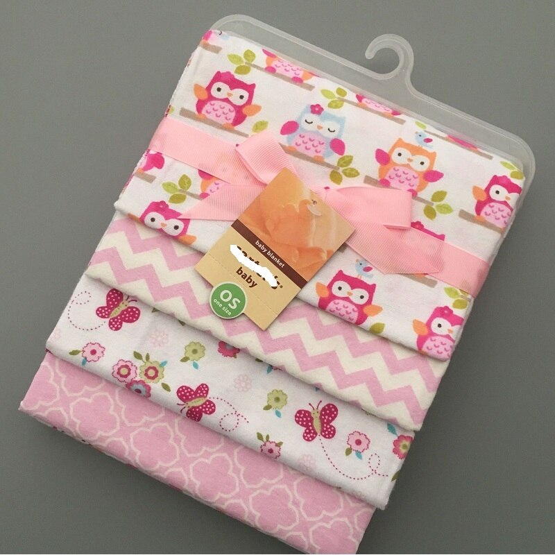 4 stuks Baby Beddengoed Set Leuke Printing Crib Sheet Multi-Functionele Baby deken katoen inbakeren Kids Lakens Wieg enkele Lakens: 6
