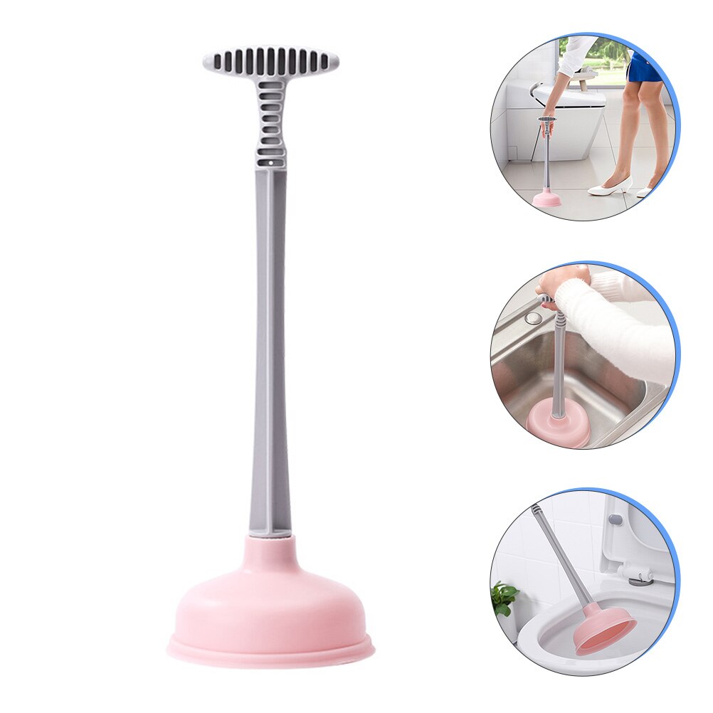 Toilet Plunger Durable Useful Rubber Cup Toilet Plunger Toilet Suction Plunger for Bathroom Kitchen Sink: Pink