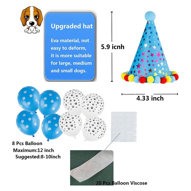 Hond Verjaardag Feestartikelen, Verjaardag Bandana Sjaal Verjaardag Hoed Voor Hond Puppy Verjaardag Feestartikelen