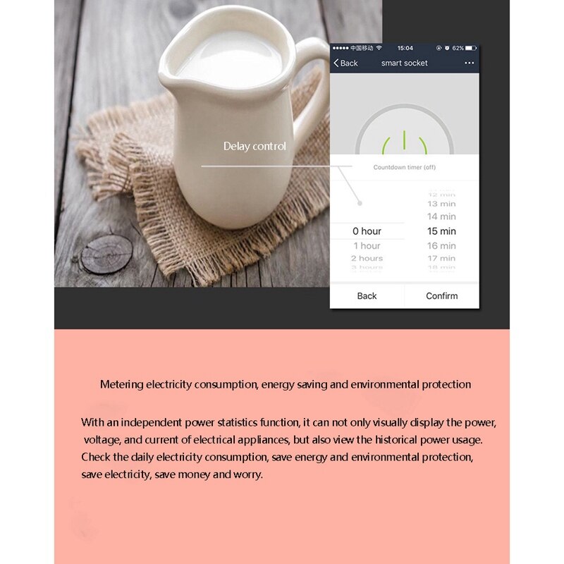 WiFi 100-240V Outlet Smart Socket with Energy Monitoring for Alexa Google Home Tuya US Plug