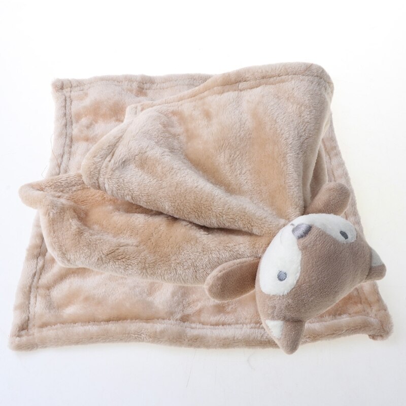 Baby Fluwelen Sussen Handdoek Cartoon Dier Pop Rustgevende Verpleging Bijtring Deken 54DA