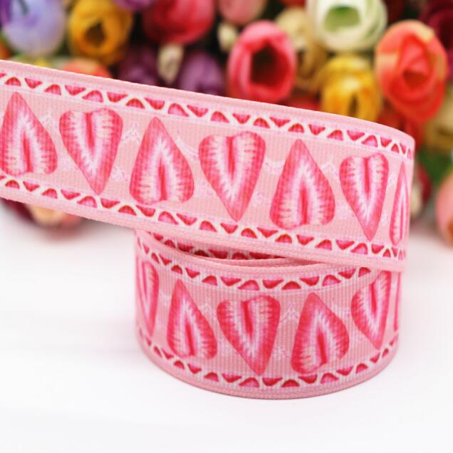 10 Yards Grosgrain Lint Aardbei/Cake Gedrukt Lint 1 "25 MM Voor Hair Bows DIY Ambachten Handgemaakte Accessoires m19041001: 1