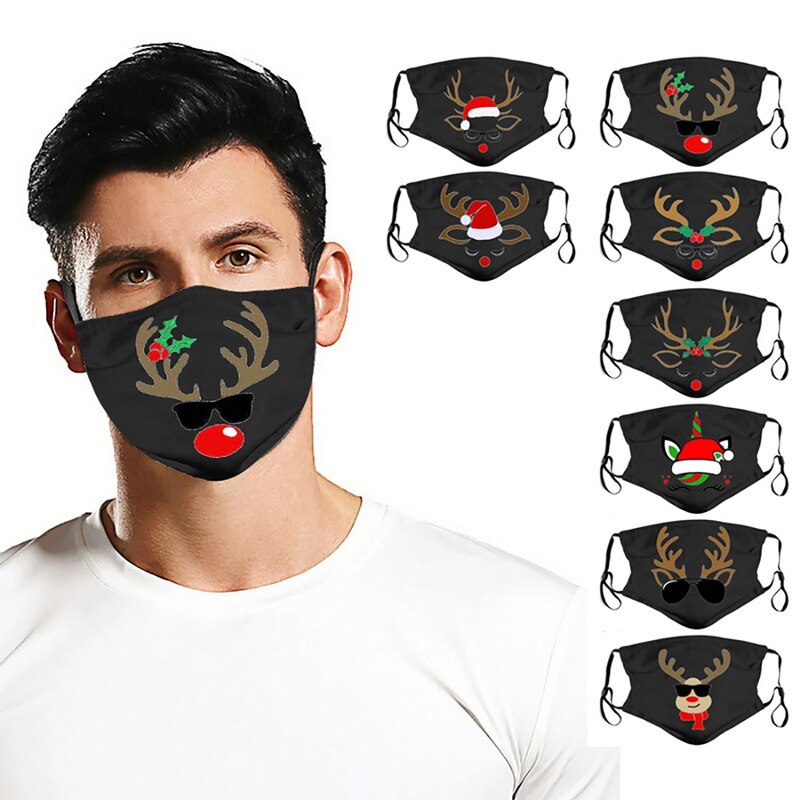 Noël maks pour les femmes visage tissu maske pour adulte cyclisme anti-poussière cosplay mascarilla de tela points noirs en bonne santé
