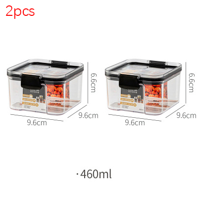 Airtight Food Container Platic Container That Can Be Stacked Kitchen Storage Container Food Storage Canister Set Kitchen Items: 460ML 2Pcs