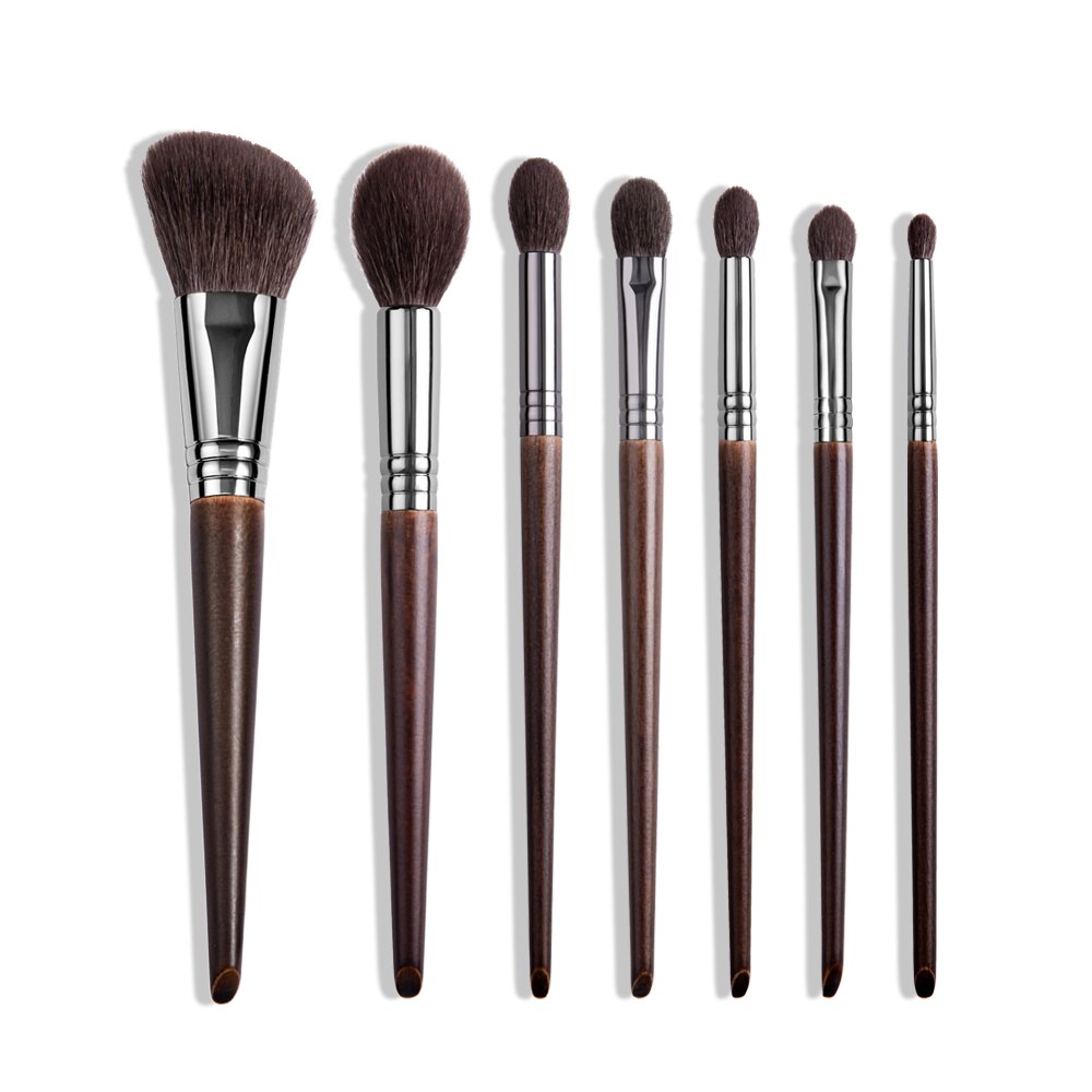 OVW Natural Goat Hair Makeup Brushes Set Kit brocha maquillaje pedzle do makijazu blending smudging brush shader: Silver