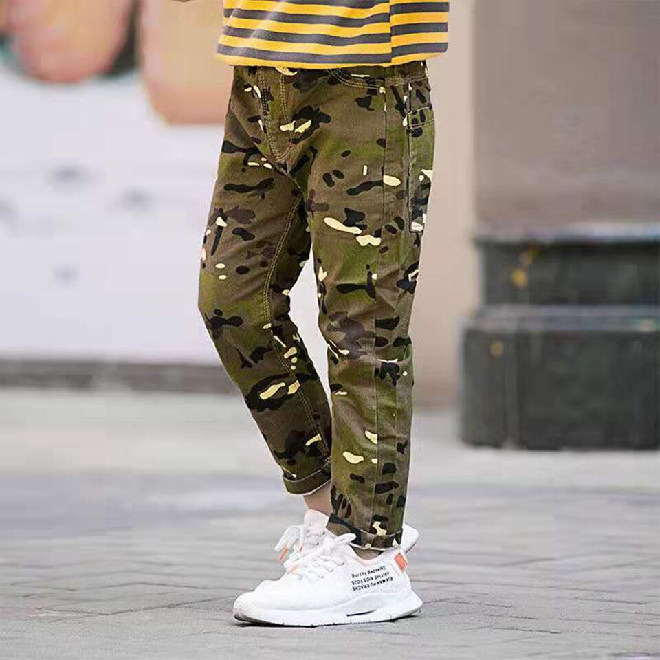 Di modo Nuovi Bambini di Autunno Del Bambino del Ragazzo Casual Pantaloni Del Fumetto Stampato Vestiti Dei Bambini Elastico In Vita Pantaloni di Età Per 4 6 8 10 12 13
