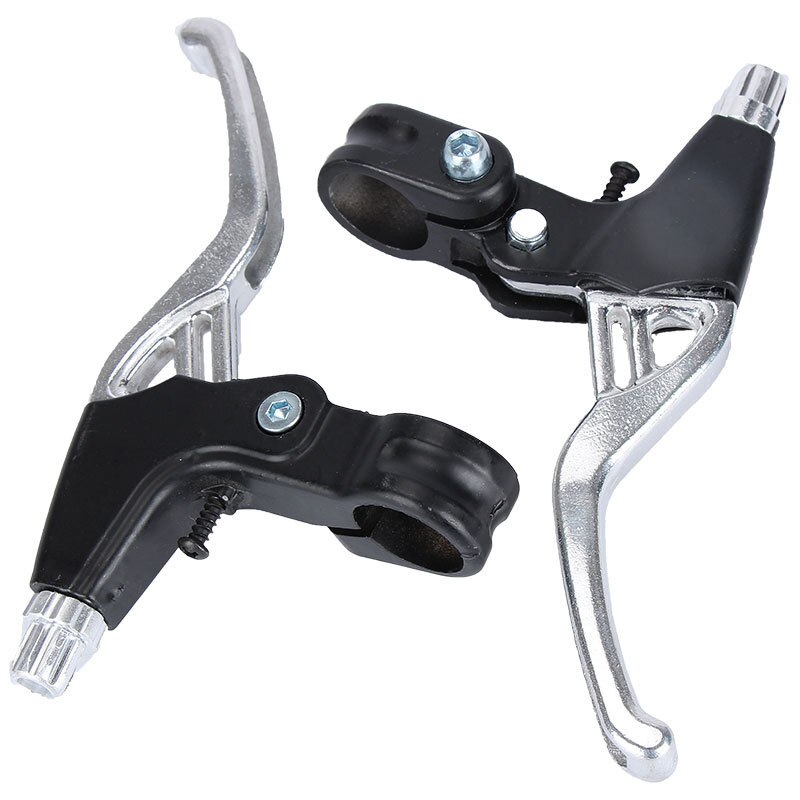 Freios de bicicleta 22mm diâmetro guiador alavanca do freio da bicicleta mountain bike liga alumínio alavanca do freio vermelho acessórios da bicicleta dobrável: Silver