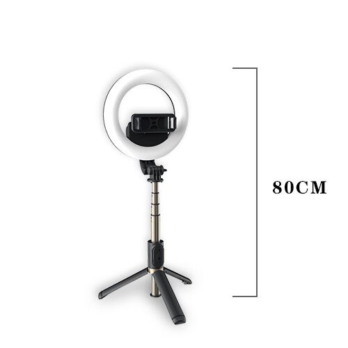 KAIQISJ 4 in 1 Selfie LED Ring Light Wireless Bluetooth Selfie Stick Mini Tripods Handheld Extendable Selfie Stick With Remote: Default Title
