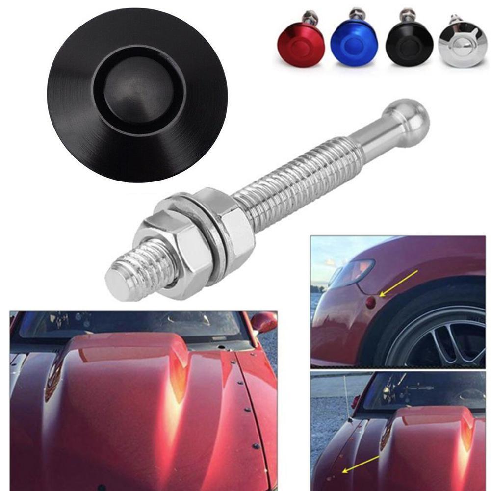 2pcs/set Black Quick Release Latch Push Button Bonnet Pins Stainless Steel Aluminum Material Clip Bumper & Car Lock Kit Lat V0T5