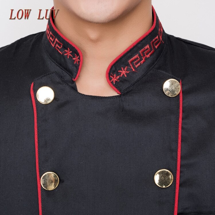 Summer short-sleeved breathable double-row restaurant chef jacket kitchen kitchen suit man man woman cook uniform