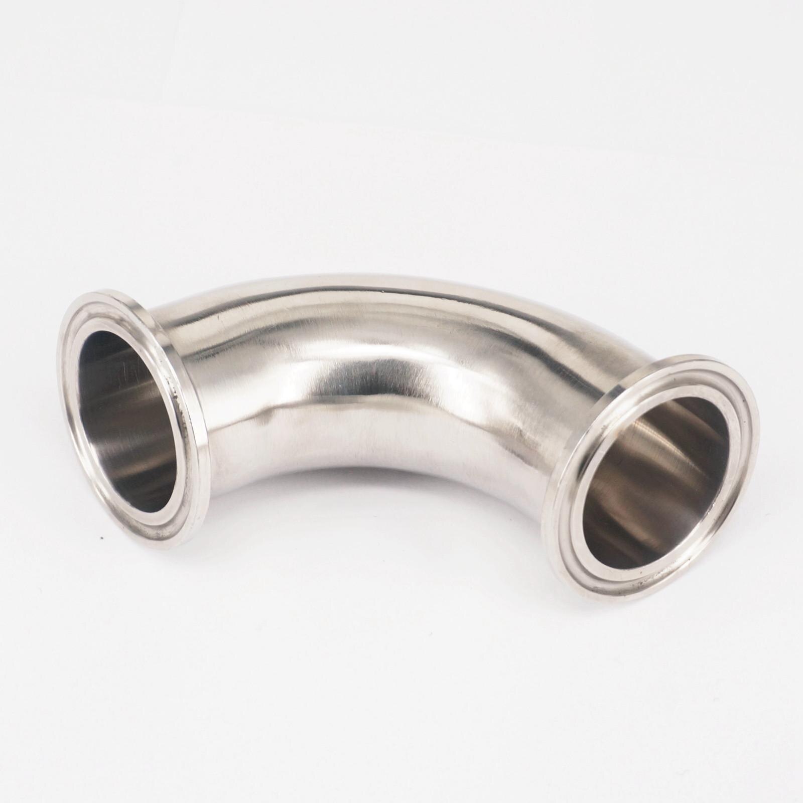 Fit Tube O/D 38mm Tri Clamp 1.5" Ferrule OD 50.5mm 304 Stainless Steel Sanitary 90 Degree Elbow Connector Adapter Homebrew