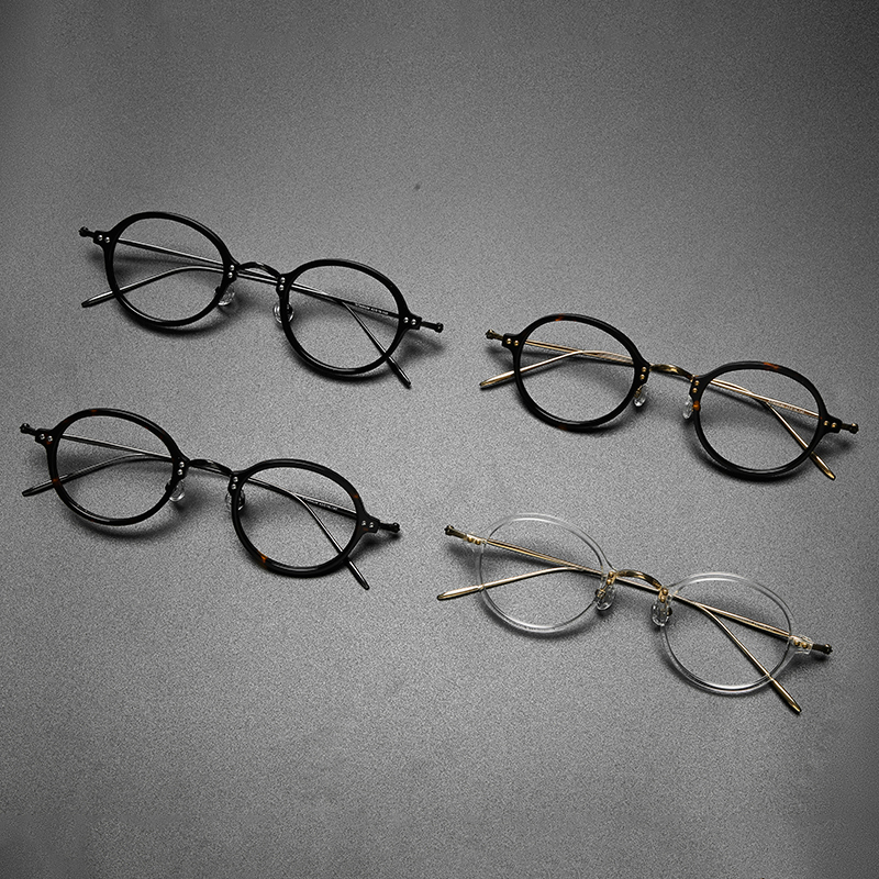 Jahrgang Titan Brille Rahmen Männer retro Runde Brillen Frauen Luxus transparent Myopie Optische Brillen