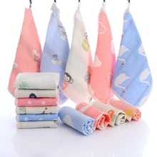 25x25 cm 6 laag Gaas gedrukt katoen kleine vierkante handdoek Handdoek Huis Schoonmaken Gezicht voor baby voor Kinderen