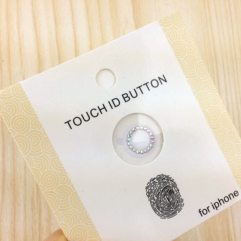 Niebieski lśniący Bling kryształ górski diament przycisk domu naklejki obejmuje film dla iPhone 7 8 plus 6 6s 5s SE dla iPad wsparcie dotykać ID