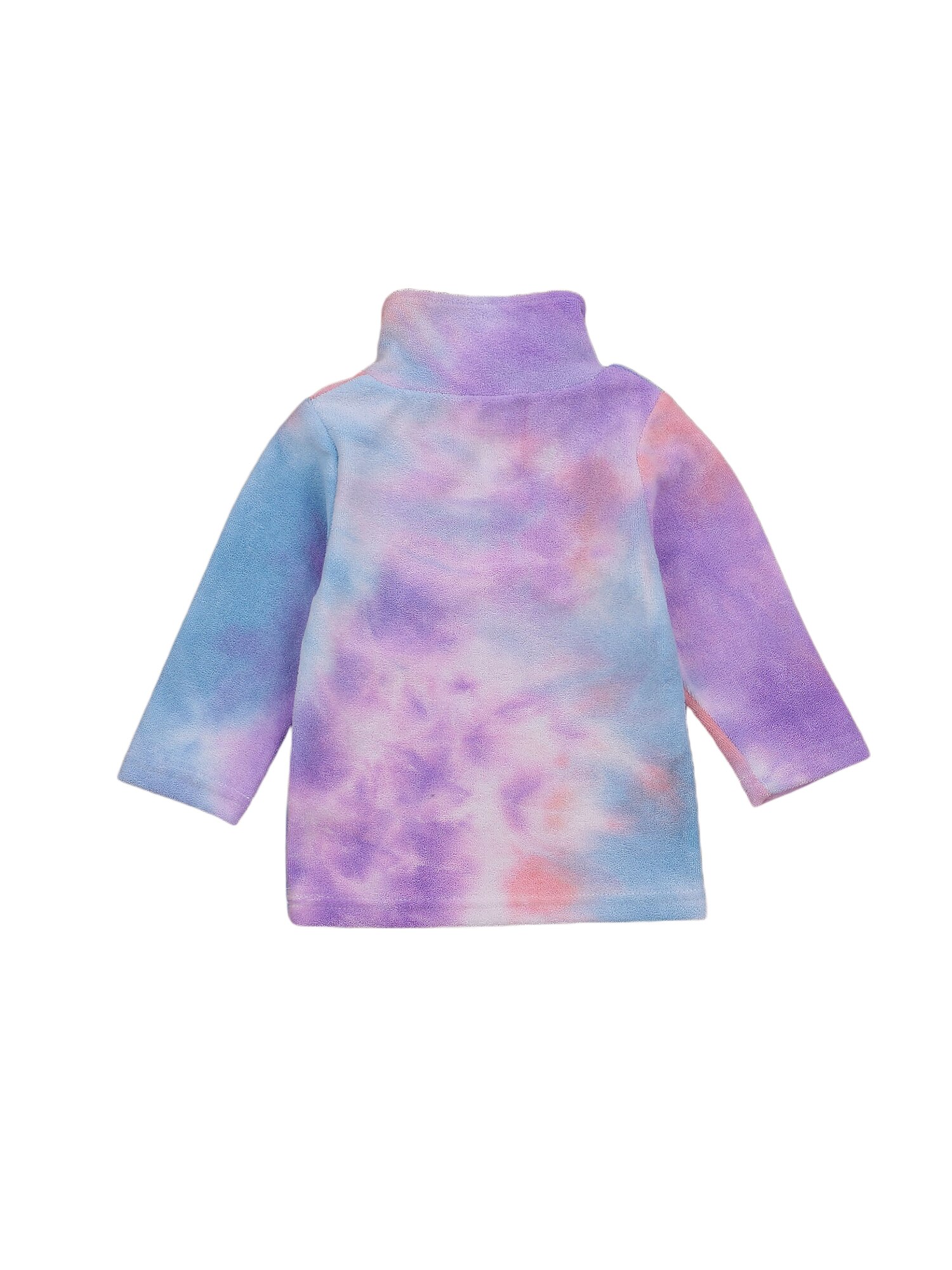 Haut en polaire coloré teinté avec fermeture éclair pour bébé, garçon et fille, vêtement d'extérieur, automne-hiver, col haut, manches longues, sweat-shirts 6m-5t